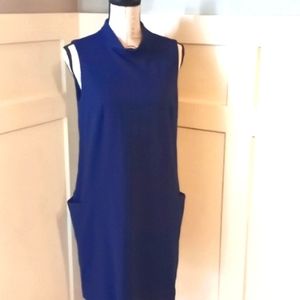 Betsey Johnson Blue Sleeveless Sheath Dress Sz 6